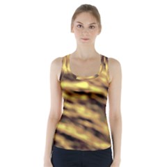 Yellow  Waves Abstract Series No10 Racer Back Sports Top by DimitriosArt