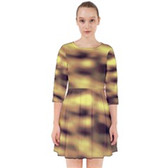 Yellow  Waves Abstract Series No10 Smock Dress by DimitriosArt