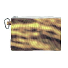 Yellow  Waves Abstract Series No10 Canvas Cosmetic Bag (large) by DimitriosArt