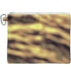 Yellow  Waves Abstract Series No10 Canvas Cosmetic Bag (xxxl) by DimitriosArt