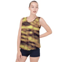 Yellow  Waves Abstract Series No10 Bubble Hem Chiffon Tank Top