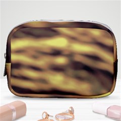 Yellow  Waves Abstract Series No10 Make Up Pouch (small) by DimitriosArt