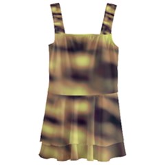 Yellow  Waves Abstract Series No10 Kids  Layered Skirt Swimsuit by DimitriosArt