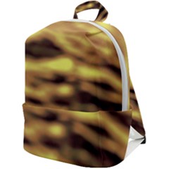 Yellow  Waves Abstract Series No10 Zip Up Backpack by DimitriosArt