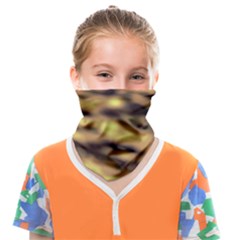 Yellow  Waves Abstract Series No10 Face Covering Bandana (kids) by DimitriosArt