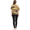 Yellow  Waves Abstract Series No10 One Shoulder Cut Out Tee View2