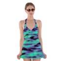 Green  Waves Abstract Series No6 Halter Dress Swimsuit  View1