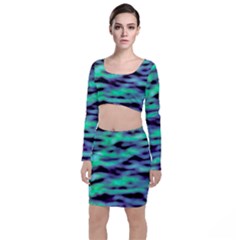 Green  Waves Abstract Series No6 Top And Skirt Sets by DimitriosArt