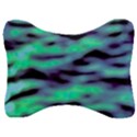 Green  Waves Abstract Series No6 Velour Seat Head Rest Cushion View1