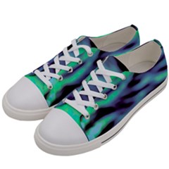 Green  Waves Abstract Series No6 Men s Low Top Canvas Sneakers by DimitriosArt