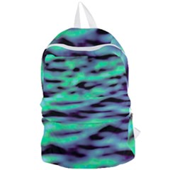 Green  Waves Abstract Series No6 Foldable Lightweight Backpack by DimitriosArt