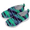 Green  Waves Abstract Series No6 Kids  Velcro No Lace Shoes View2