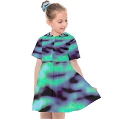 Green  Waves Abstract Series No6 Kids  Sailor Dress by DimitriosArt