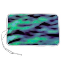 Green  Waves Abstract Series No6 Pen Storage Case (s) by DimitriosArt