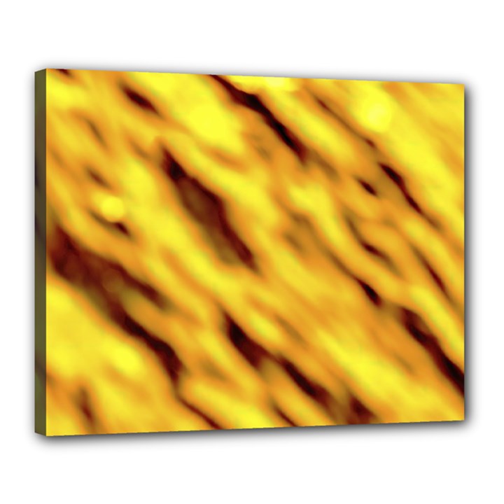 Yellow  Waves Abstract Series No8 Canvas 20  x 16  (Stretched)