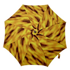 Yellow  Waves Abstract Series No8 Hook Handle Umbrellas (small) by DimitriosArt