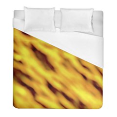 Yellow  Waves Abstract Series No8 Duvet Cover (full/ Double Size) by DimitriosArt