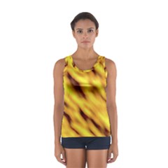 Yellow  Waves Abstract Series No8 Sport Tank Top  by DimitriosArt