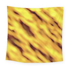 Yellow  Waves Abstract Series No8 Square Tapestry (large) by DimitriosArt