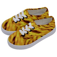 Yellow  Waves Abstract Series No8 Kids  Classic Low Top Sneakers by DimitriosArt