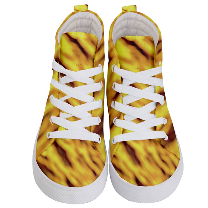 Yellow  Waves Abstract Series No8 Kids  Hi-Top Skate Sneakers