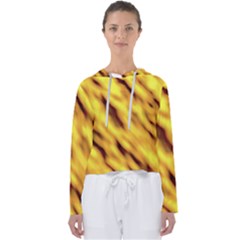 Yellow  Waves Abstract Series No8 Women s Slouchy Sweat by DimitriosArt