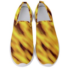 Yellow  Waves Abstract Series No8 Men s Slip On Sneakers by DimitriosArt