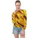 Yellow  Waves Abstract Series No8 Banded Bottom Chiffon Top View1