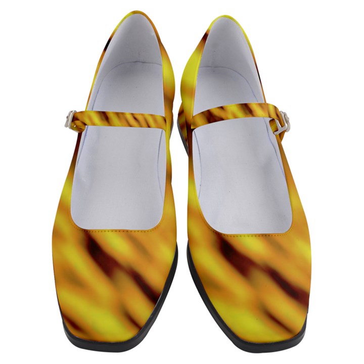 Yellow  Waves Abstract Series No8 Women s Mary Jane Shoes