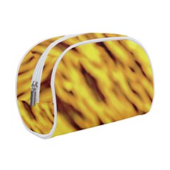 Yellow  Waves Abstract Series No8 Make Up Case (small) by DimitriosArt