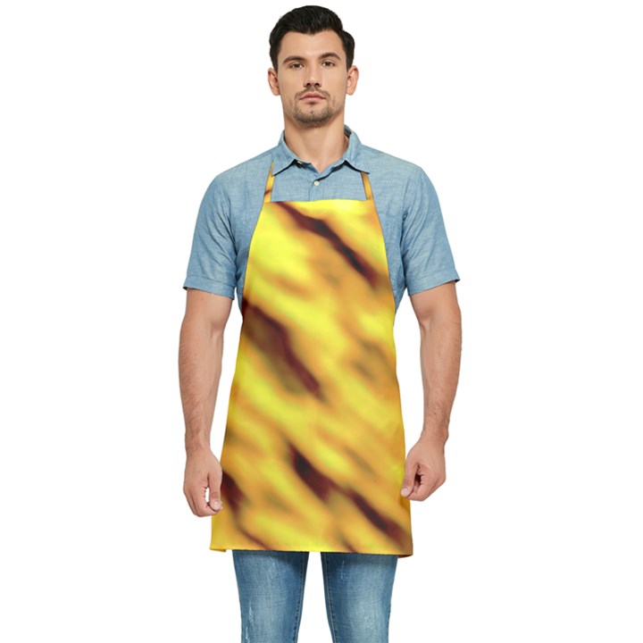 Yellow  Waves Abstract Series No8 Kitchen Apron