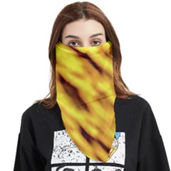 Yellow  Waves Abstract Series No8 Face Covering Bandana (triangle) by DimitriosArt