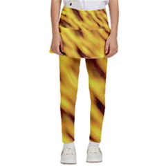 Yellow  Waves Abstract Series No8 Kids  Skirted Pants by DimitriosArt