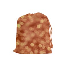 Light Reflections Abstract No7 Peach Drawstring Pouch (large) by DimitriosArt