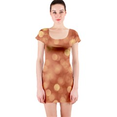 Light Reflections Abstract No7 Peach Short Sleeve Bodycon Dress by DimitriosArt