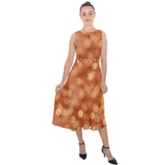 Light Reflections Abstract No7 Peach Midi Tie-back Chiffon Dress by DimitriosArt