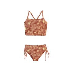 Light Reflections Abstract No7 Peach Girls  Tankini Swimsuit