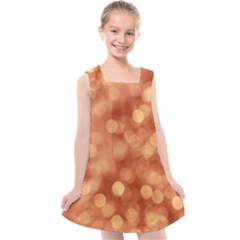 Light Reflections Abstract No7 Peach Kids  Cross Back Dress by DimitriosArt