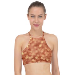 Light Reflections Abstract No7 Peach Racer Front Bikini Top