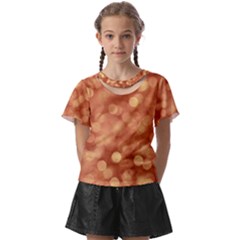 Light Reflections Abstract No7 Peach Kids  Front Cut Tee