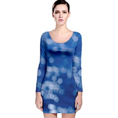 Light Reflections Abstract No2 Long Sleeve Velvet Bodycon Dress by DimitriosArt