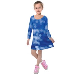 Light Reflections Abstract No2 Kids  Long Sleeve Velvet Dress by DimitriosArt