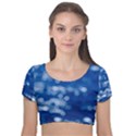 Light Reflections Abstract No2 Velvet Short Sleeve Crop Top  View1