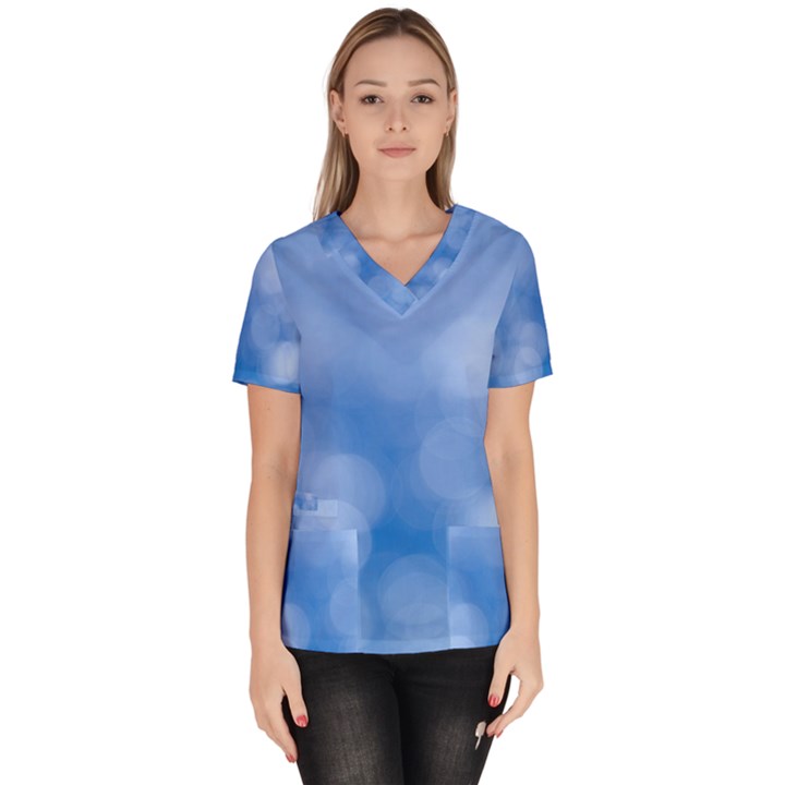 Light Reflections Abstract Women s V-Neck Scrub Top