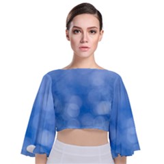 Light Reflections Abstract Tie Back Butterfly Sleeve Chiffon Top by DimitriosArt