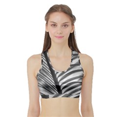 Cycas Leaf The Shadows Sports Bra With Border by DimitriosArt