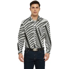 Cycas Leaf The Shadows Men s Long Sleeve Pocket Shirt  by DimitriosArt