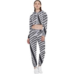 Cycas Leaf The Shadows Cropped Zip Up Lounge Set by DimitriosArt