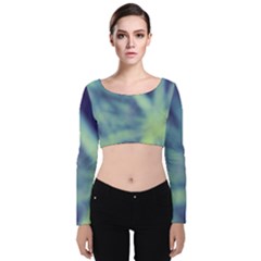 Cold Stars Velvet Long Sleeve Crop Top by DimitriosArt