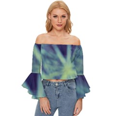 Cold Stars Off Shoulder Flutter Bell Sleeve Top by DimitriosArt